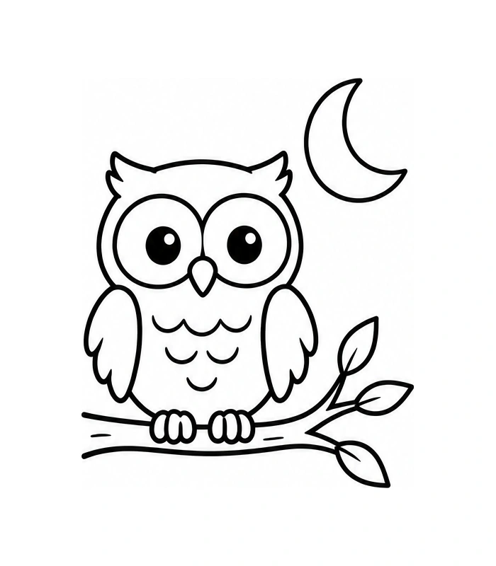 Moonlight owl printable preview