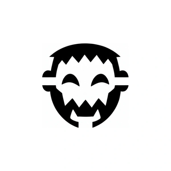 Smiling monster pumpkin pattern