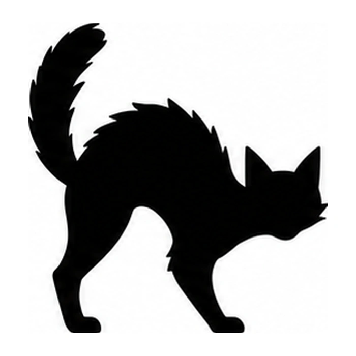 Arched black cat pumpkin pattern