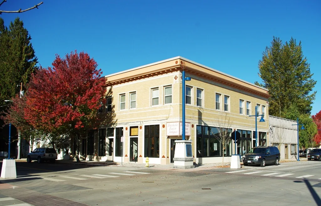 Downtown Sherwood, Oregon, photographed October 26, 2008. Location context; Halloween activity is not pictured.